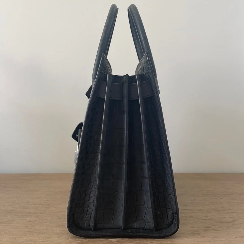 Saint Laurent Sac De Jour Tote in Matte Crocodile-Embossed Leather - Picture 10 of 17